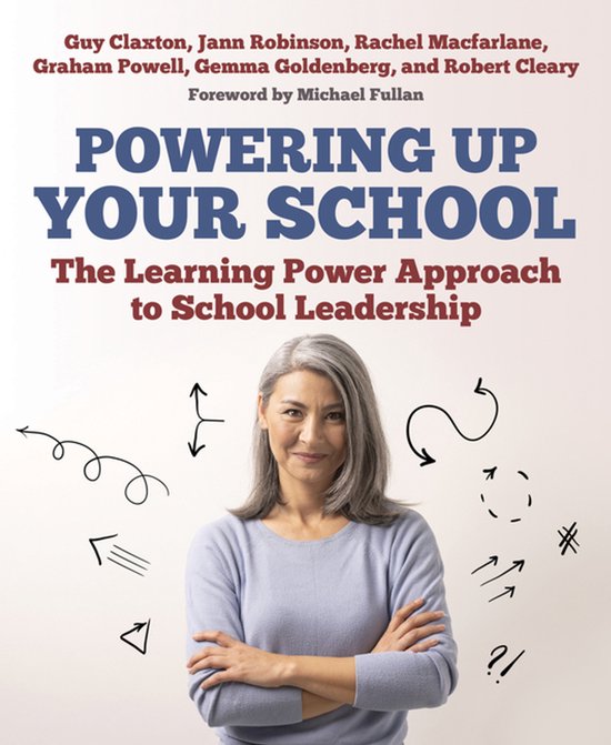 Couverture du livre "Powering Up Your School" avec une femme et des diagrammes.