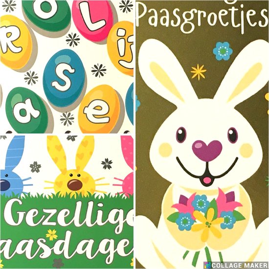 3 Luxe Pasen Wenskaarten - Paas Wens Kaart Wenskaart - 3 Motieven - Think Shape - Touche Cards - Met Envelop - 18x13cm - Ostern Easter Paques - Gratis Verzonden - Hoge Afnamekortingen