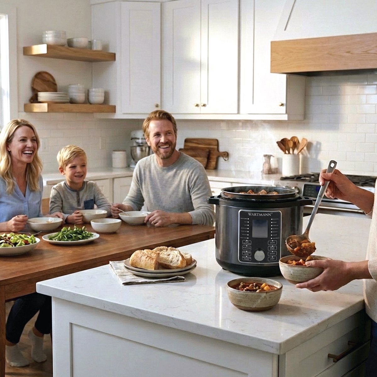 Wartmann Multicooker - SlowWartmann Multicooker - Slowcooker - Rijst Koker - Snelkookpan - Sous Vide - BPA en PFAS Vrij - 6 liter - RVS Binnenpan - Duurzaam - Energiezuinig - Vaatwasserbestendig - 16 in 1 - Veilig – foto 7