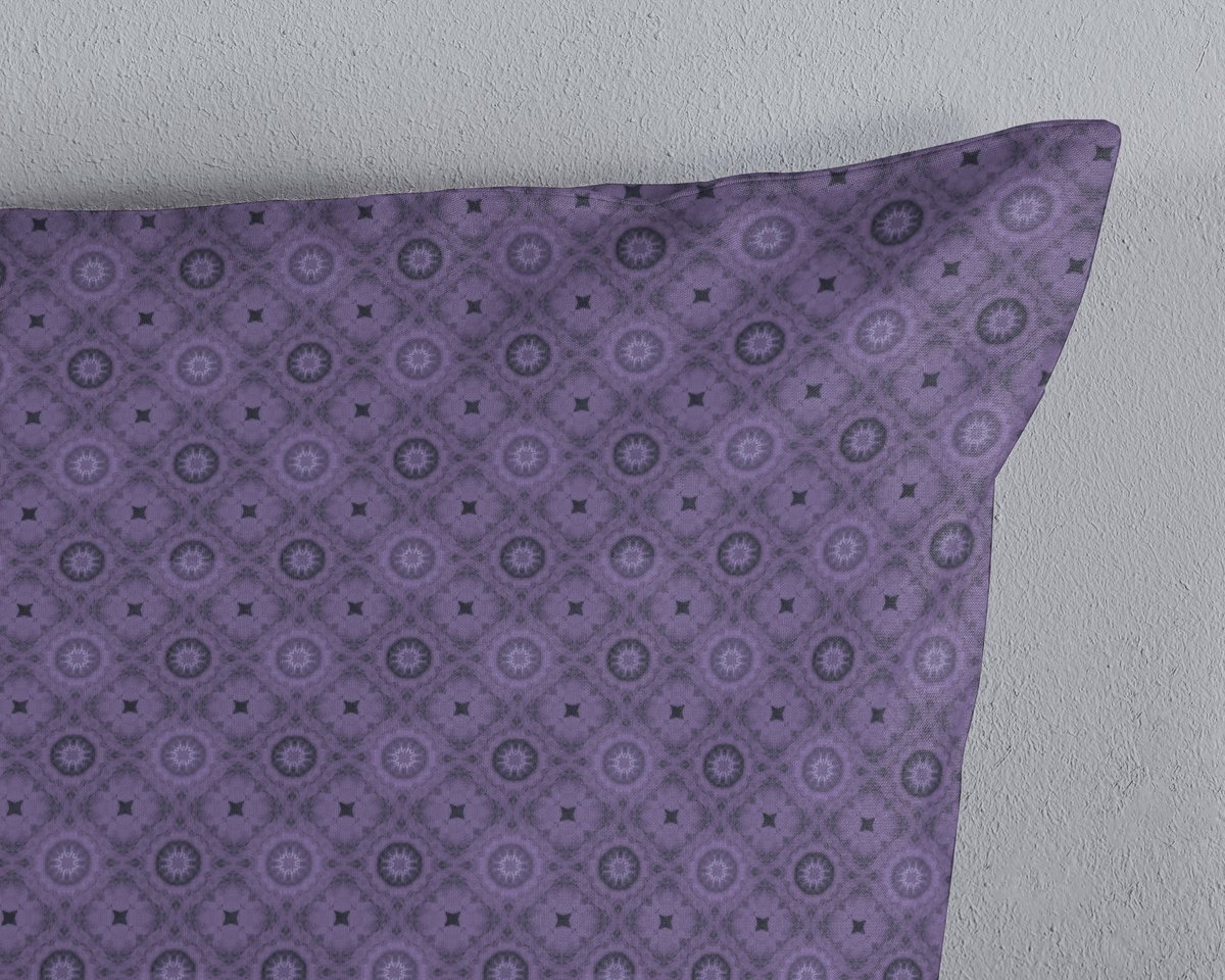 HIP kussensloop grafische print - 40x80 cm - Paars - 100% Katoen satijn