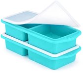 Bangosa - Conteneurs de congélation avec couvercle - Conteneur de préparation de repas - Conteneur de stockage de soupe - Plateau de congélation en silicone avec couvercle - Conteneurs de stockage de boîtes de congélation - 2 pièces