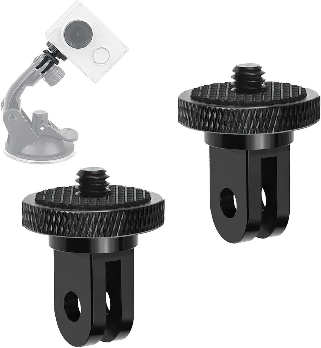 Aluminium Adapter - 2 Stuks - Voor Action Camera's - Statiefmontage - Rubberen Coating