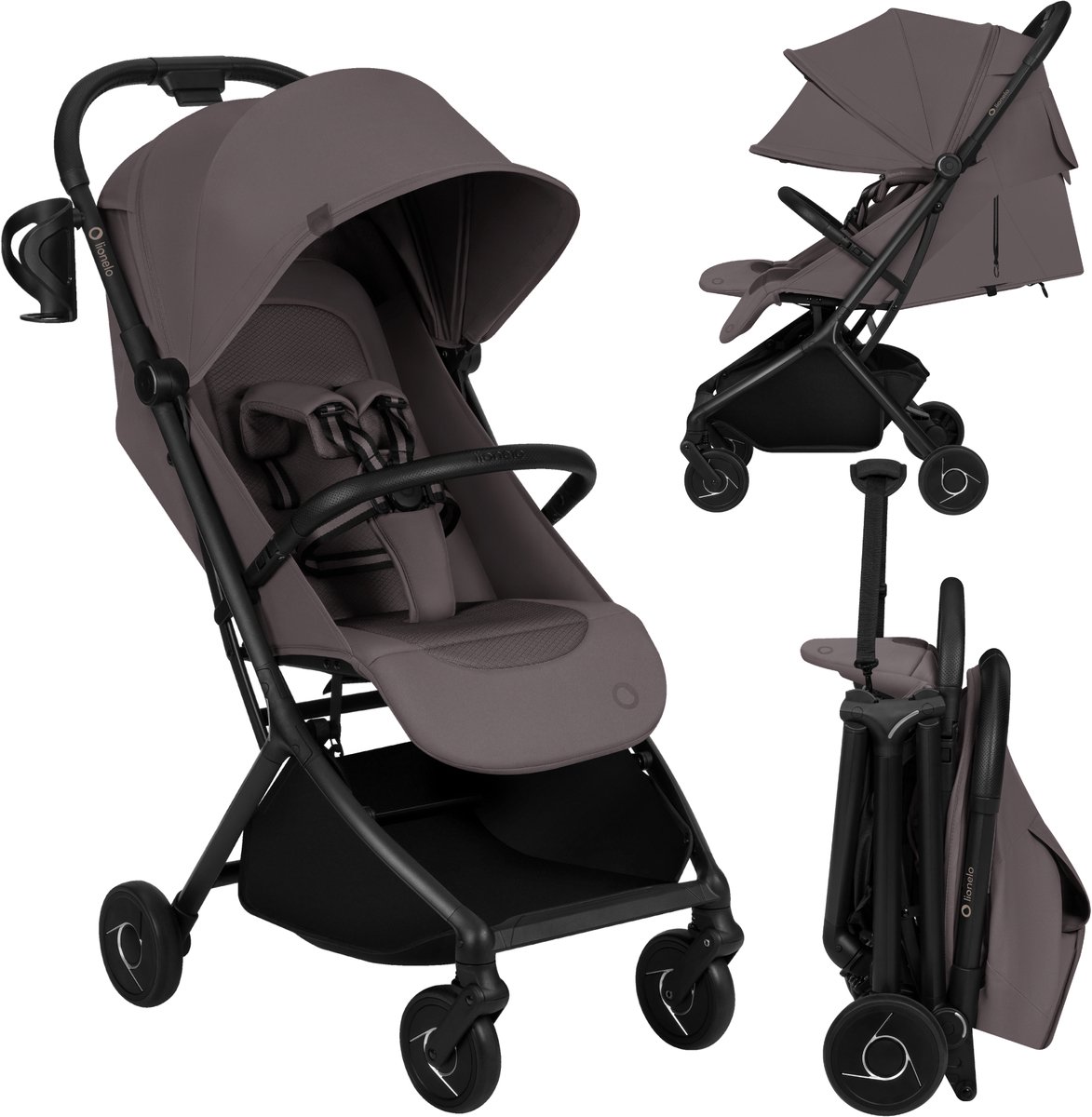 Lionelo Sia Buggy - Ultralichte Wandelwagen 5,9 kg – Ultracompact 18x51x49 cm – Eénhandbediening – Click&Ride Rem – inGrip Harnassysteem – Dri-Seat – Inclusief Muskietennet & Draagriem
