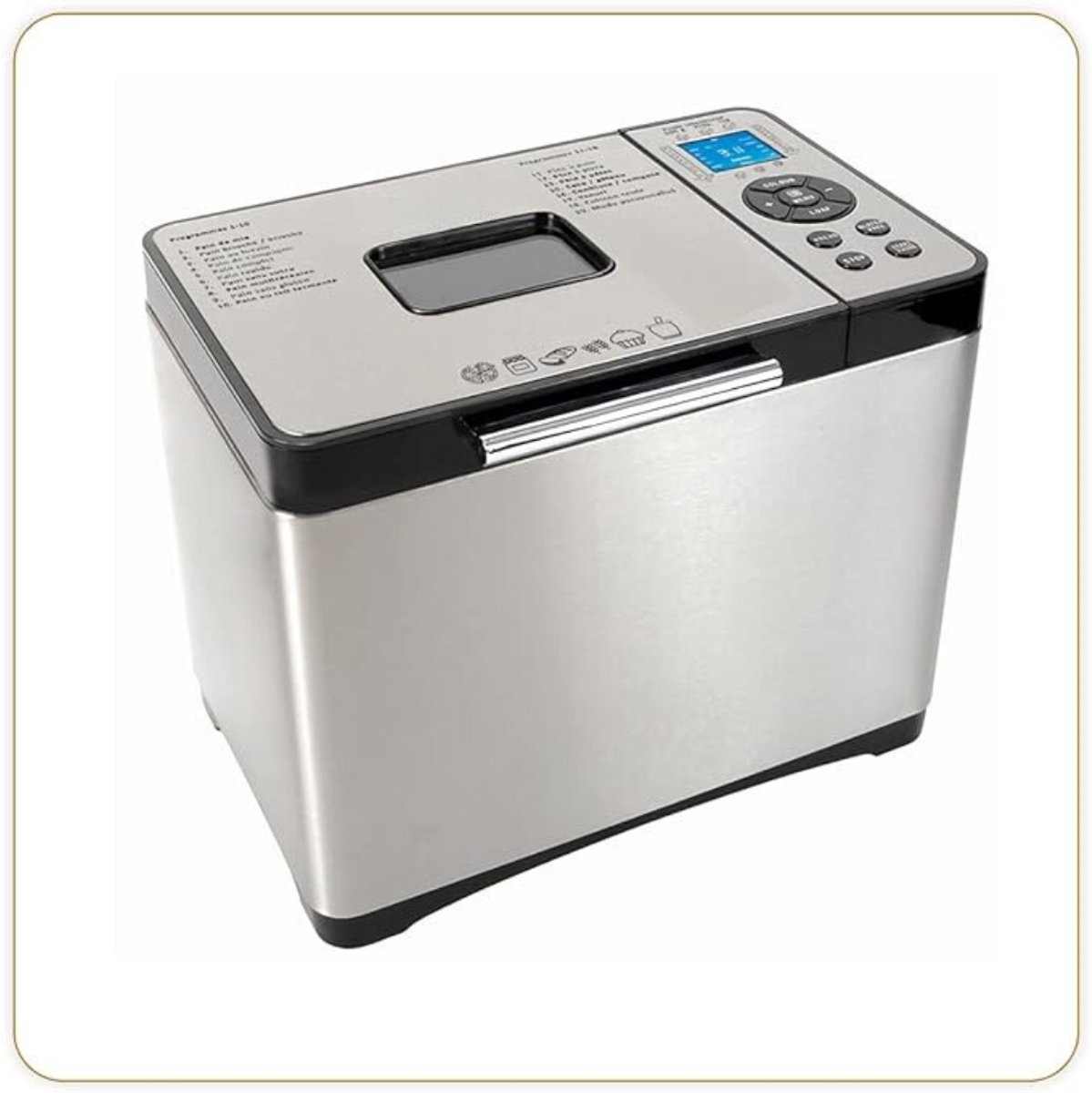 Aurixi® Broodbakmachine – Broodmachine Met 19 Programma’s – Broodbakmachines Met 3 bruiningsniveau’s - Broodbak Machine - Zilver - 25cm x 36cm x 29cm