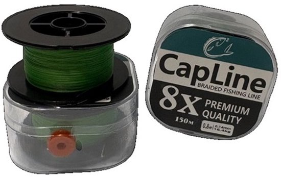 CapLine 8X Gevlochten Vislijn 0,14 mm – 16,4 kg – 150 m – Extra Sterk