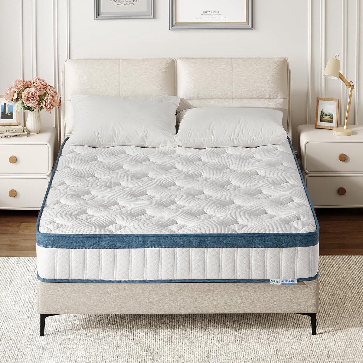 Tribesigns Pocketveringmatras - Matras 160x200 - 22cm dik - Binnenveringmatras met Gel-Traagschuim - met Oeko TEX Certificaat - 7 Zone Orthopedisch Matras - Pocketveringmatras Gemiddelde Hardheid H3