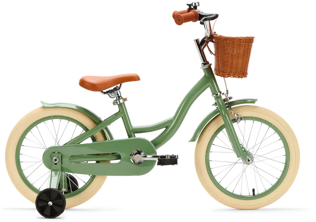 Generation Blanco 16 Inch Olijfgroen – Kinderfiets met mandje - Fiets voor kinderen van 4 tot 6 jaar