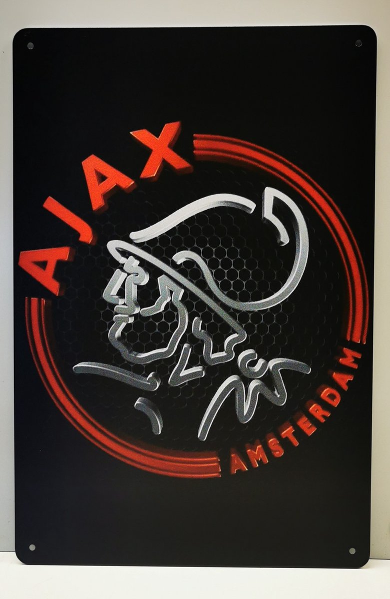 Metalen wandbord - Ajax - Mancave - Wand Decoratie - Metal sign - Mancave decoratie - Decoratie - Metalen borden - Tekst borden - Metalen bord