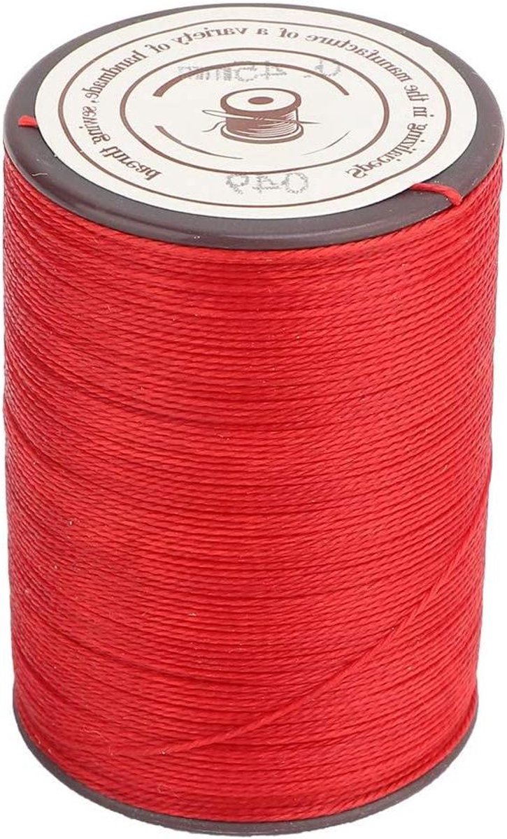 Waxdraad 0,45 mm Polyester voor Leer Bewerken DIY Project Handwerk Rood 160 m