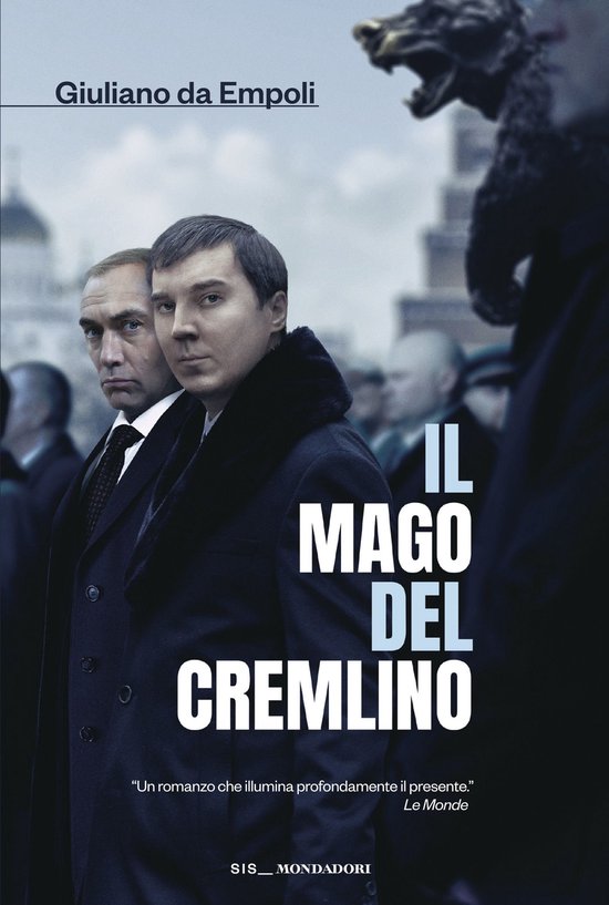 Boekcover met twee mannen in pak, titel 'Il mago del Cremlino' en naam Giuliano da Empoli.