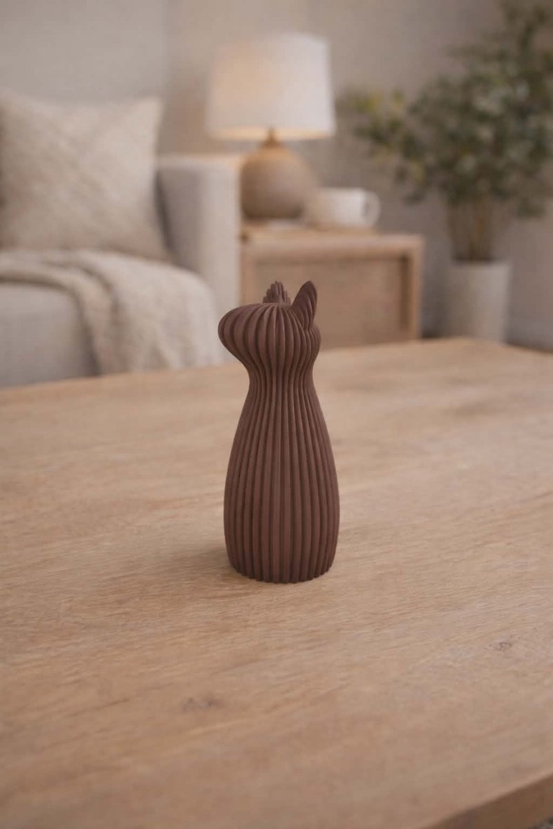 Moderne 3D Hond Decoratie - Bruin - Huisdier - Ribbel - 3d - 3d geprint - PLA - Rona Design