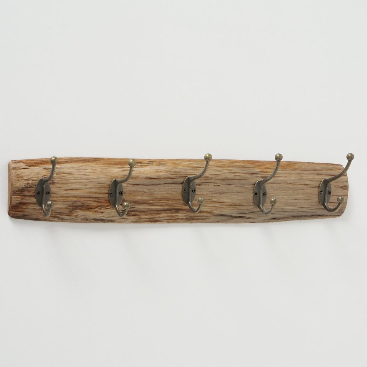 Kapstok - 5 haaks - Metaal - Bruin - 55cm - Hout - Wand