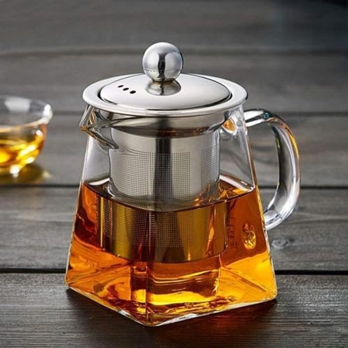 ST TRADİNG Glazen Theepot met Zeef - 750ml Hittebestendig