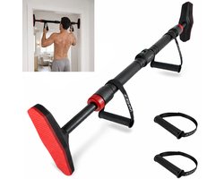 JOGYM® Pull Up Bar - Deur - Zonder Boren - Pull Up Station - Dip Bars - Optrekstang - Krachttraining - Thuis Sporten - Inclusief Handvaten - tot 200 KG