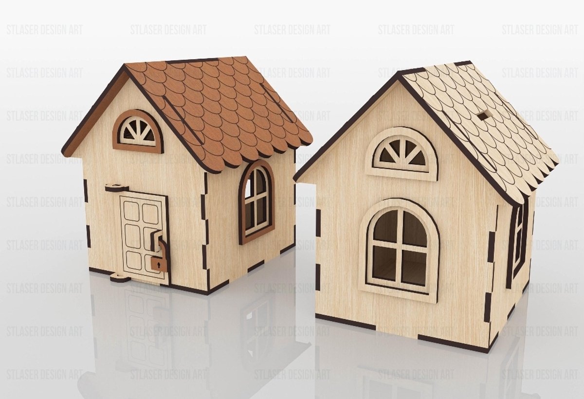 Spaarpot Huis - Houten Spaarpot - Modern Design - Duurzaam Hout