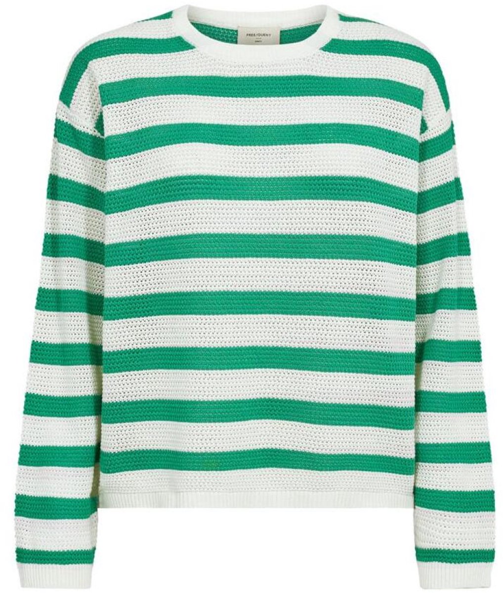 Freequent Trui Fqdodo Pullover 207399 Star Off White W Bright Green Dames Maat - S