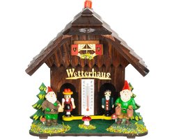 Houten Weerhuisje met Vrouw en Man Weerindicator