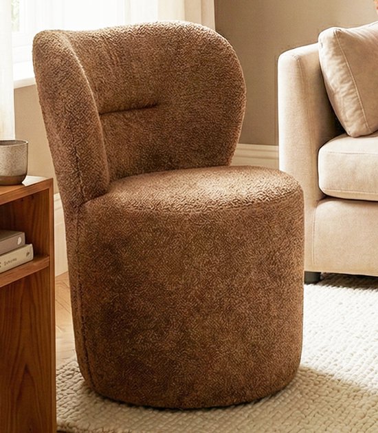 Pouf Groen Home - 80 x 50 x 45 cm - Pouf confortable avec dossier enveloppant - Marron - Pouf poire