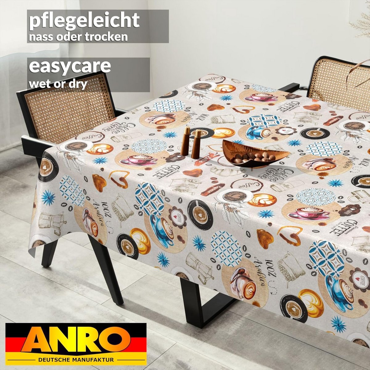 Afwasbaar tafelkleed tafelzeil waterafstotend 300 x 140 cm snijrand