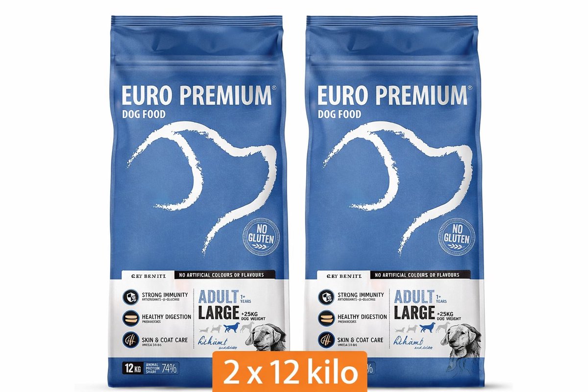Euro Premium Adult Large Lamb & Rice 2x 12 kg - Hond Voordeelverpakking