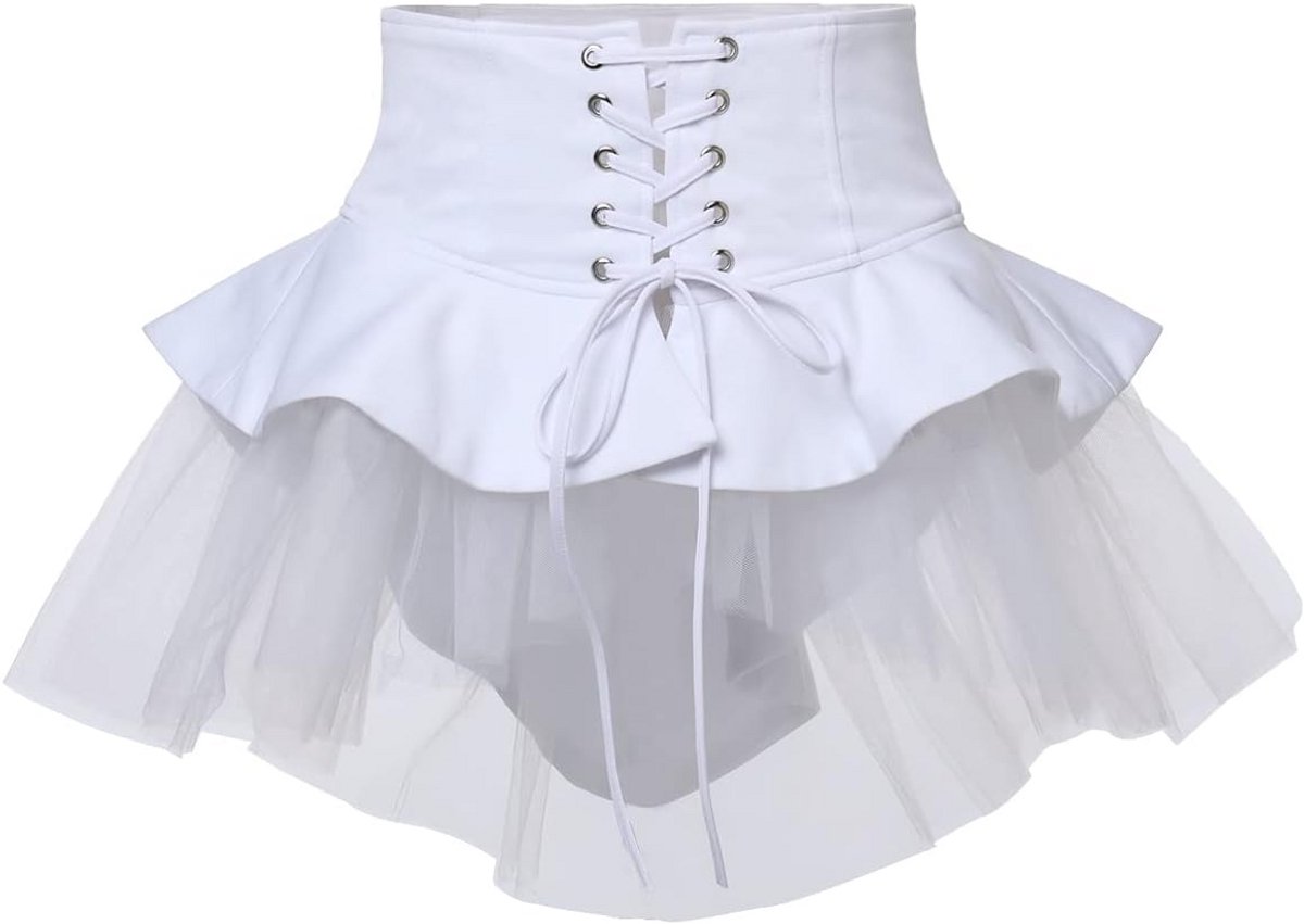 Victoriaanse Steampunk Rok met Ruches en Tailleband - Kostuumrok voor Cosplay & Halloween