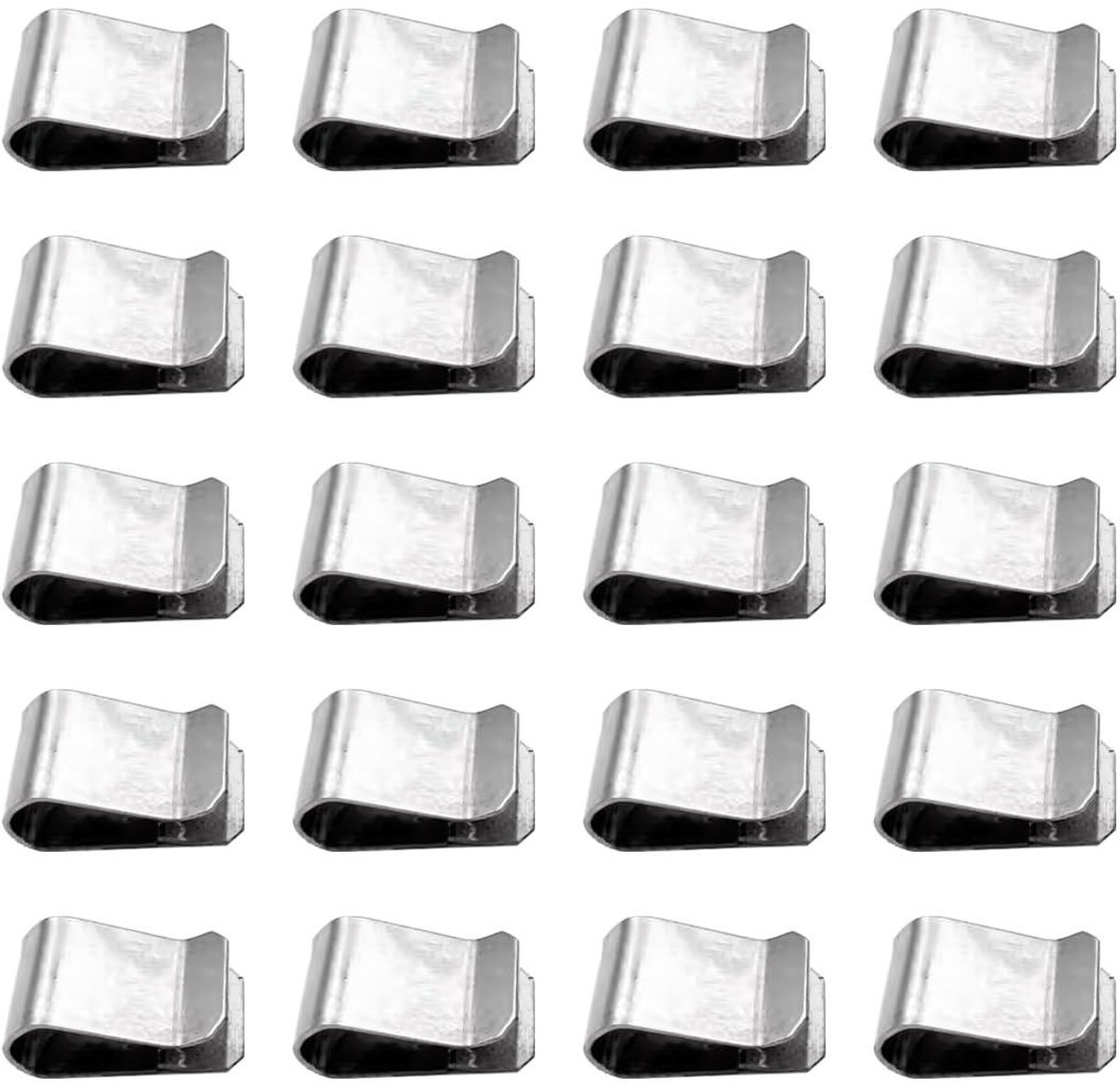 20 stuks RVS veer U-clip voor zonnepaneelkabel, kabelklemmen - fotovoltaïsche draadklemmen