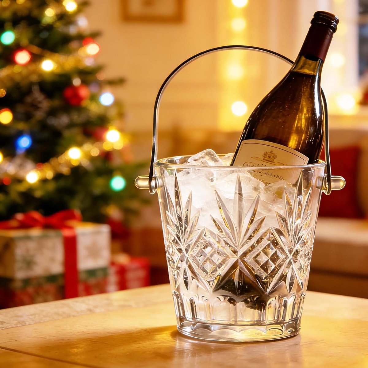 Glazen IJsemmer met IJstang en Handvat voor Cocktailbar en Feestjes