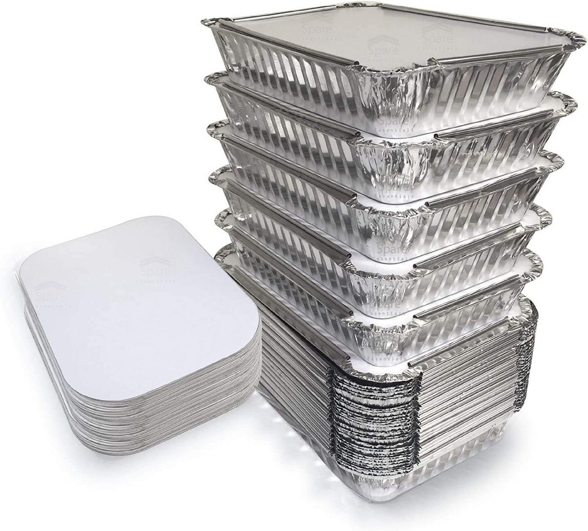 Voedselopslagcontainers van aluminiumfolie met deksel voor afhaal, 250 ml, 25 stuks
