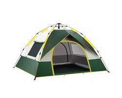 Kampeertent 3–4 Personen – Snel Op te Zetten | 2 Deuren & 2 Ramen | Vierseizoenentent voor Camping, Strand & Backpacken