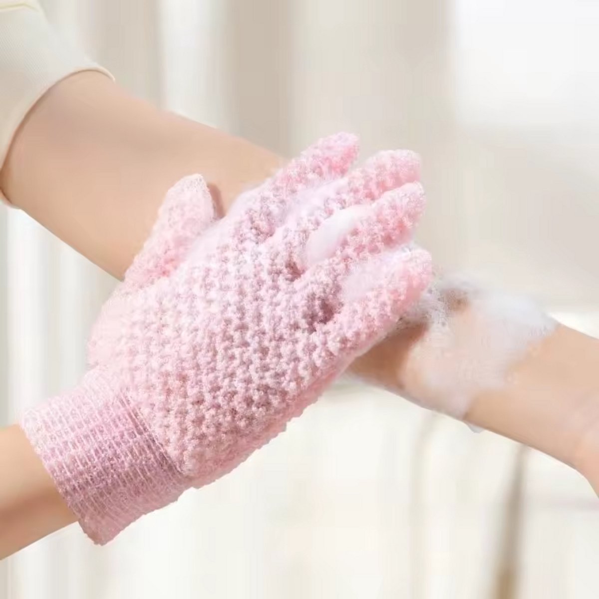 New Age Devi - Scrub Handsschoenen Set - Blauw en roze