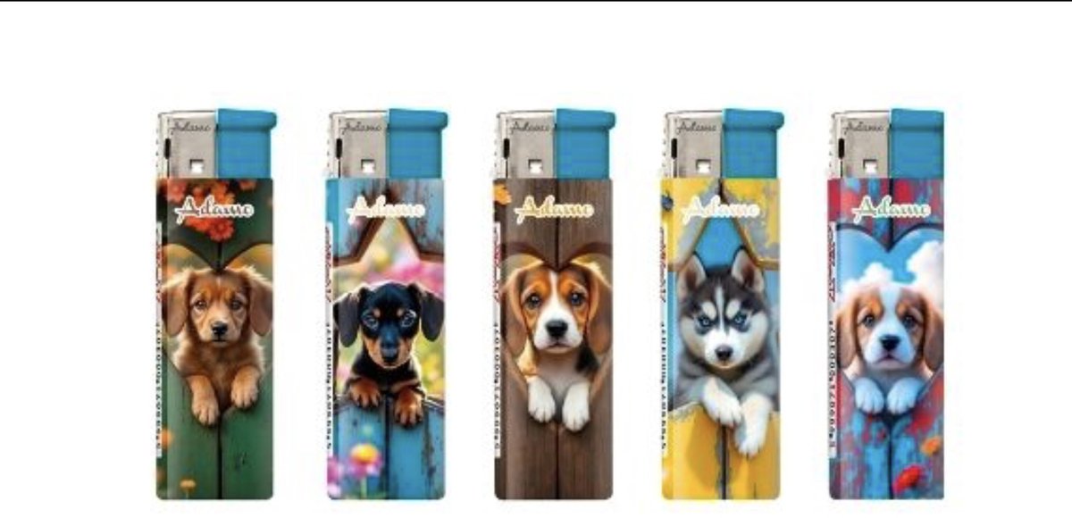 Wegwerp aansteker - Puppy - Adamo lighters - (5stuks)