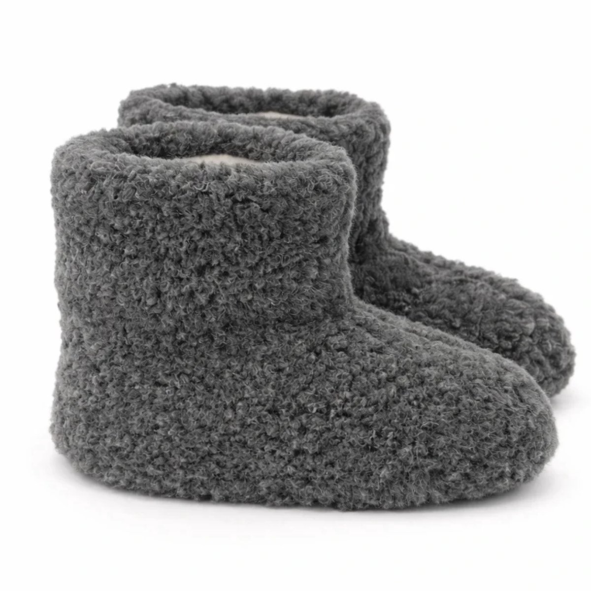 Texelse wollen sloffen hoog – Donker Grijs – Skéépe – dames en heren – 100% schapenwol – warme pantoffels – 39 / 40