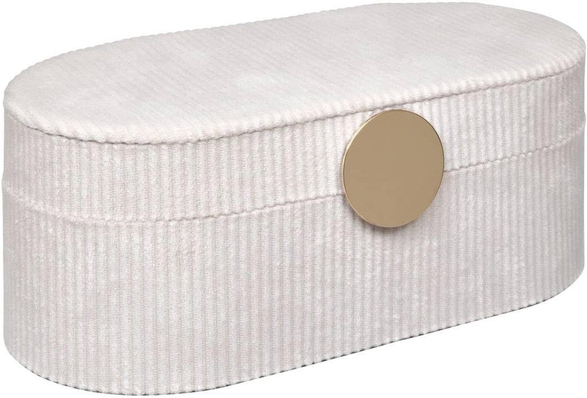 Velours Sieradendoos Beige Rechthoekig