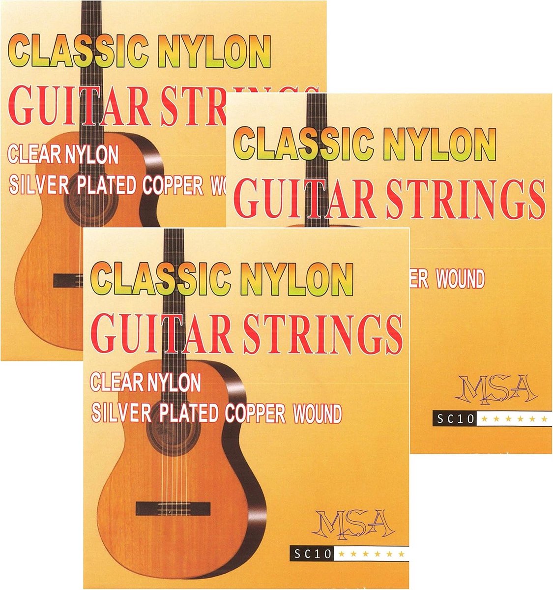 Set van 3 Nylon Gitaarsnaren voor Klassieke en Concertgitaren