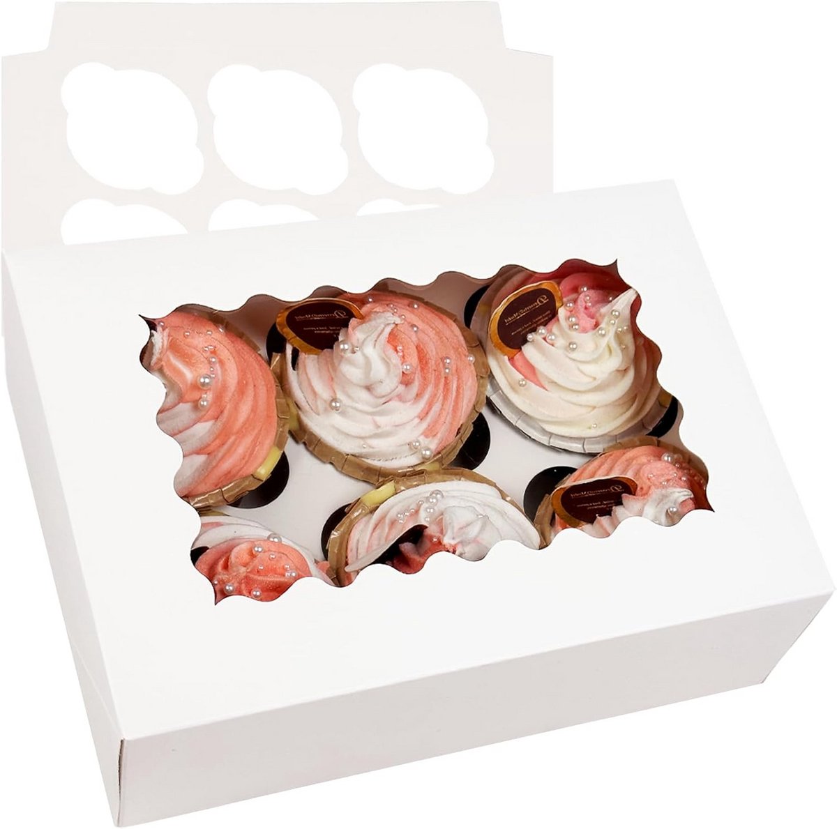 Set van 20 Witte Cupcake Dozen met Venster voor 6 Stuks