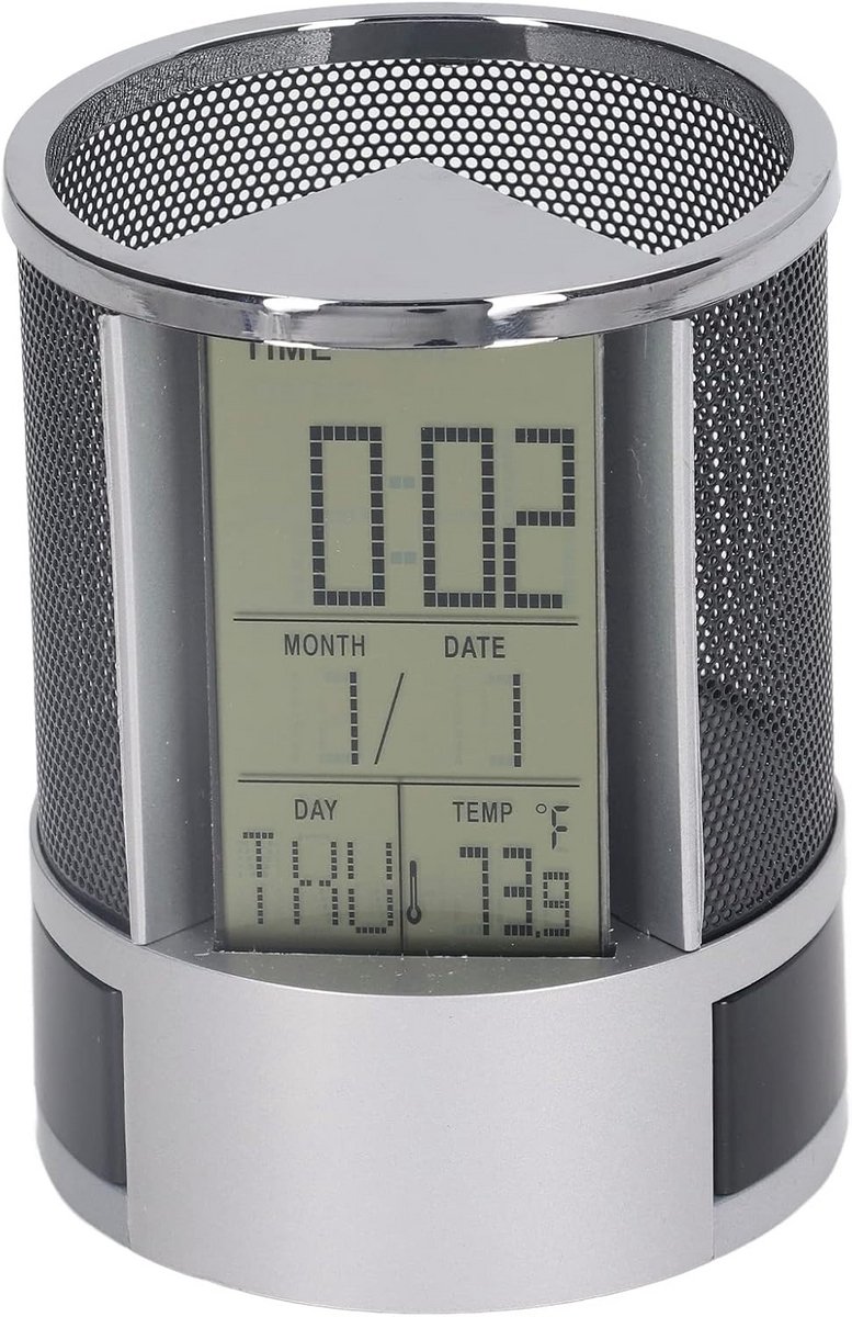 Digitale Wekker met Pennenbak en Temperatuurweergave