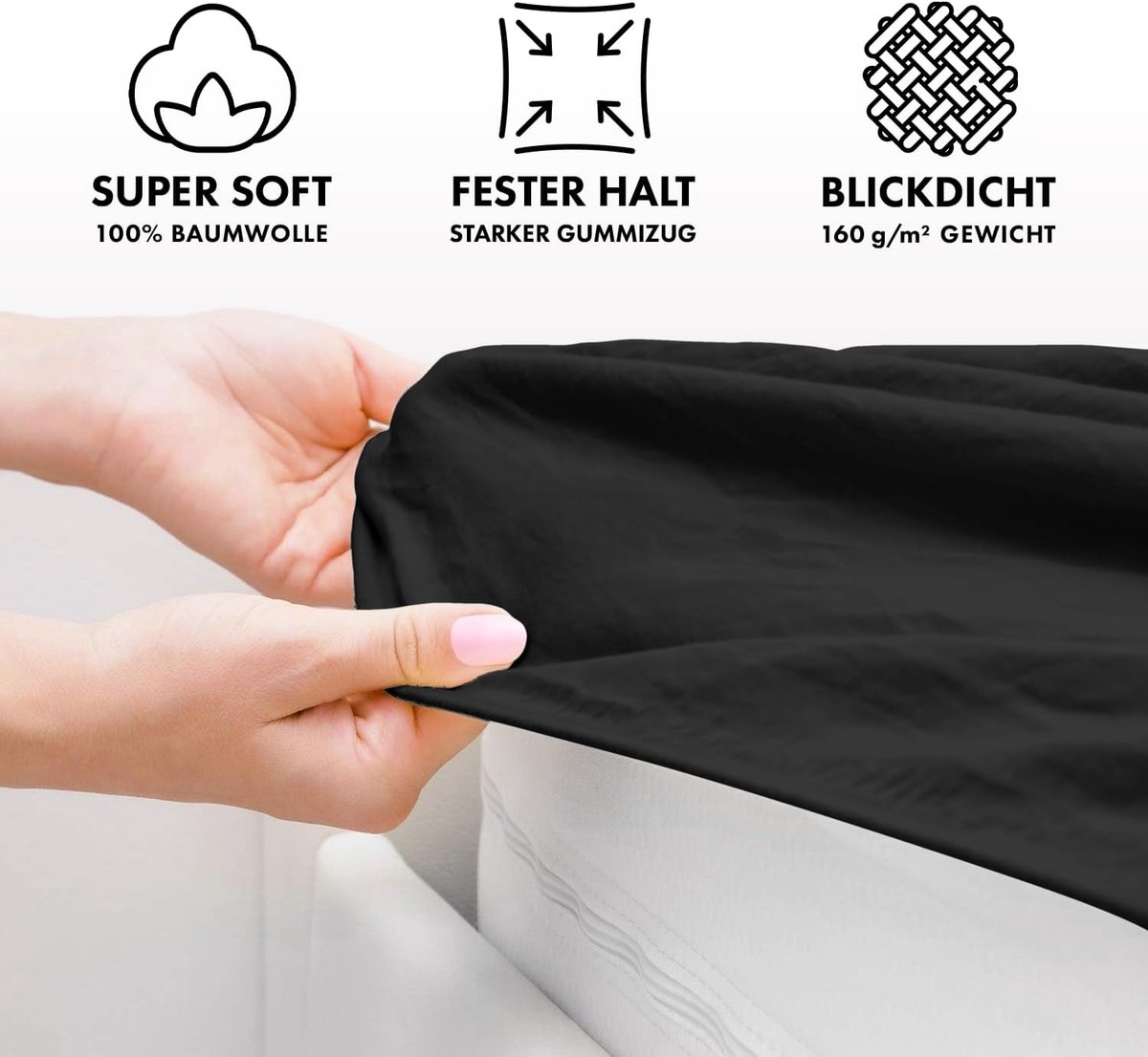 Hoeslaken 90x200–100x200 cm Jersey Katoen Antraciet – Elastisch Hoeslaken voor Matras tot 30 cm – Ademend, Strijkvrij & Oeko-Tex – Pauwhome
