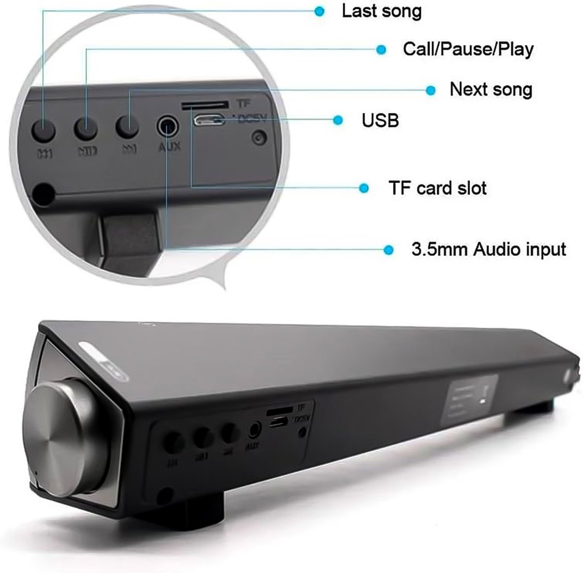 Soundbar Ingebouwde Subwoofer Soundbar Zwart - afbeelding 3