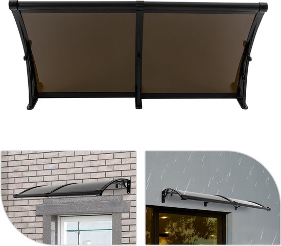Regendak Voordeur Luifel 120x64cm Transparant Mono Luifel Regenscherm Boogluifel Voor Buiten Zonwering