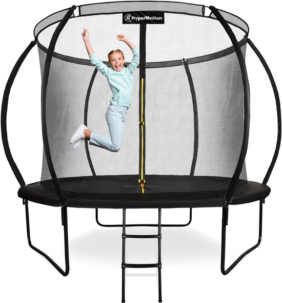 HyperMotion Kindertuintrampoline 3+, trampoline met ladder en binnennet voor huis en tuin, kinderspeelplaats, kindertrampoline, dubbele poten, 305 cm, 10 ft