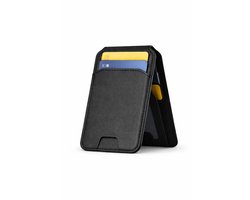 Magnetische Uitklapbare Pasjeshouder hoesje met Magnetische Sluiting Geschikt voor iPhone 12/13/14/15/16/17 Kaarthouder Case – Zwart – Portemonnee en OV-Kaart Telefoonstandaard