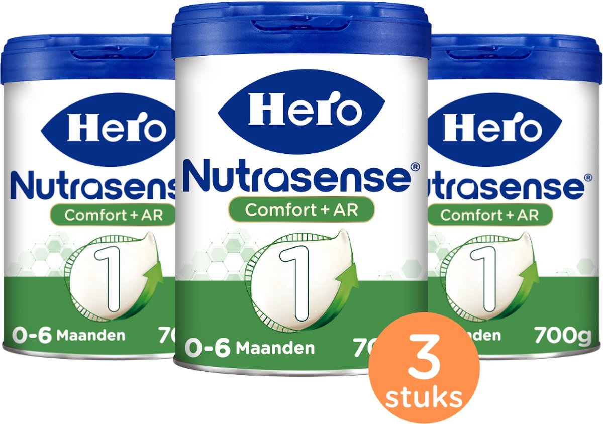 Hero Nutrasense Comfort+ AR 1 (0-6 Maanden) - Flesvoeding - Zuigelingenvoeding - Palmolievrij - 3x 700 gram