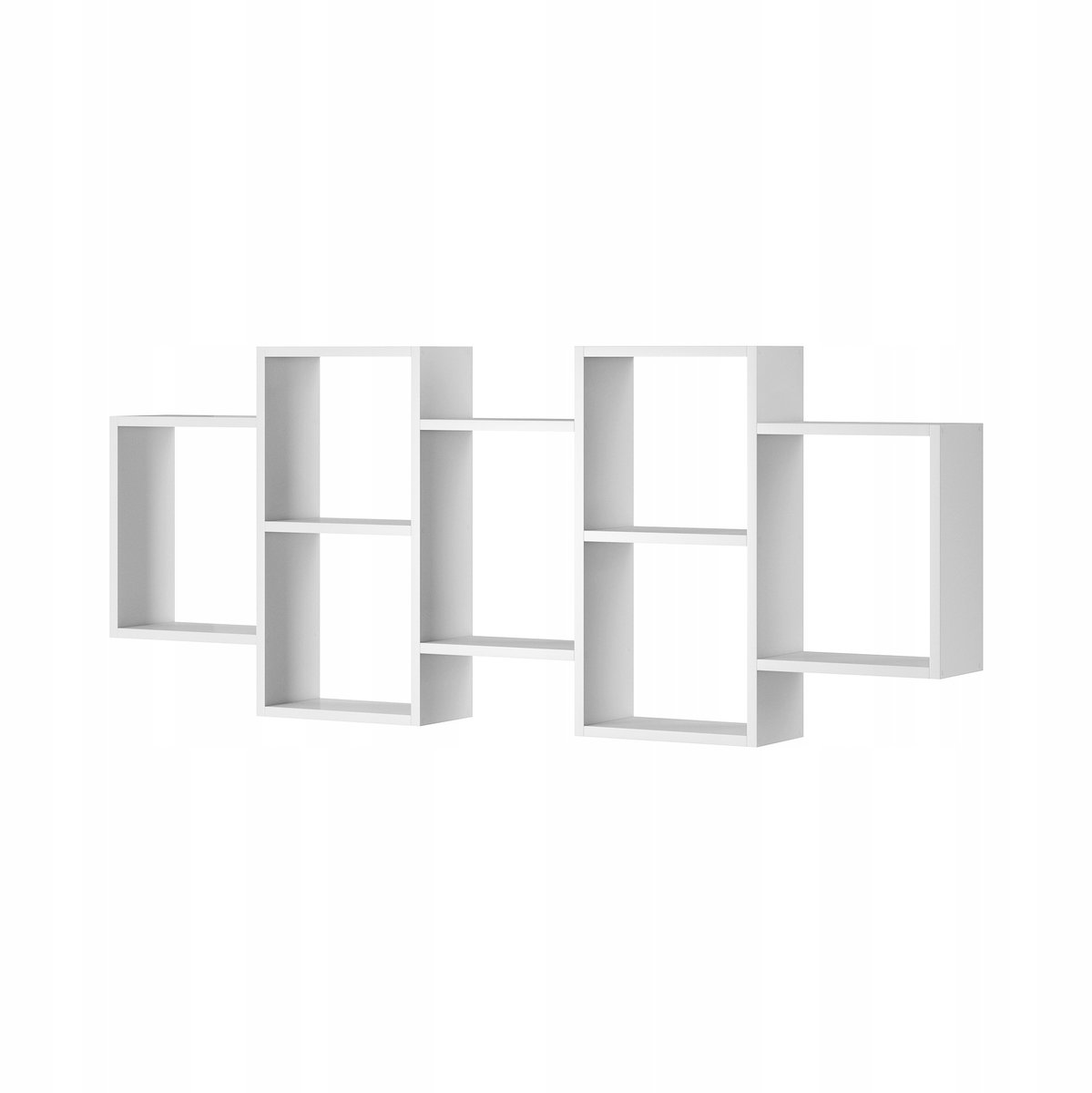 Bratex Trio 001 - Boekenkast & Wandplank - 161 cm breed - Wit Mat - 7 Vakken - Staand of Hangend