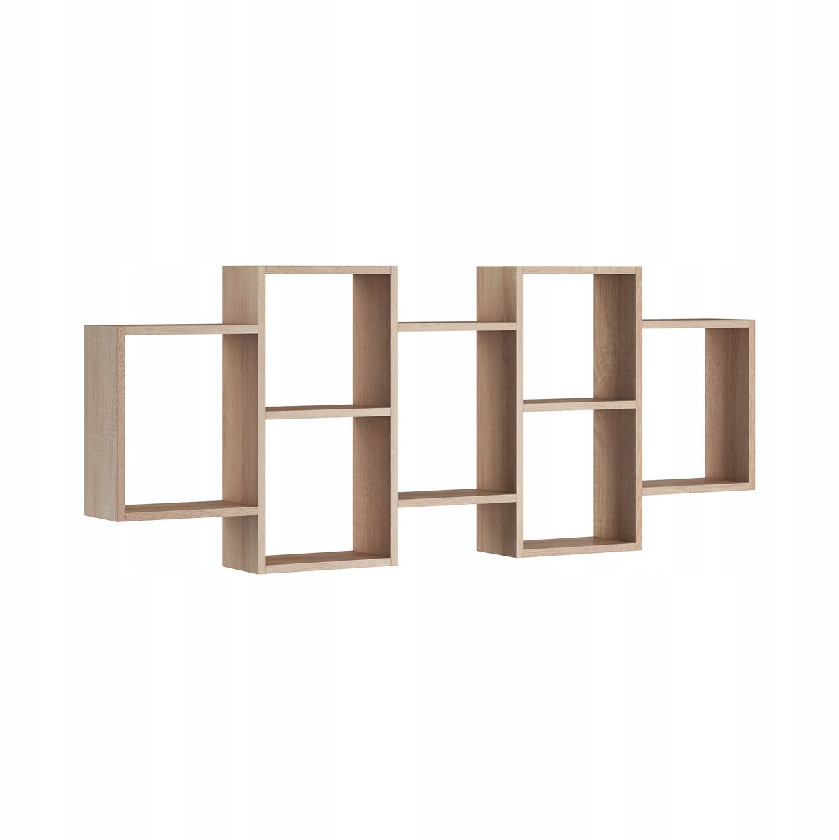 Bratex Trio 001 - Boekenkast & Wandplank - 161 cm breed - Sonoma Eiken - 7 Vakken - Staand of Hangend