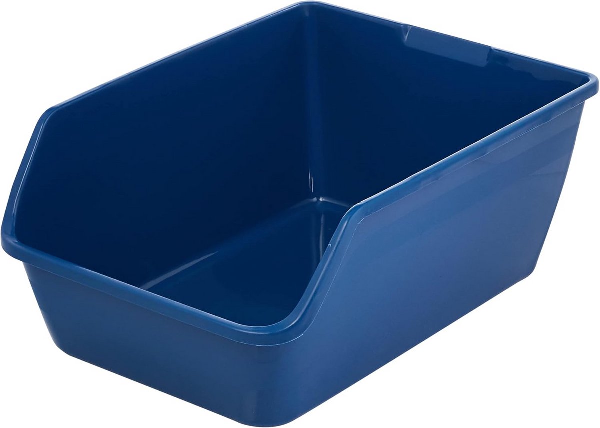 Kattenbak met Hoge Rand - Gesloten Kattenbak - Hygiënisch Huisdier - Spatwaterdicht Ontwerp - 61x45x25 cm - Blauw