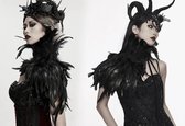 Luxe Veren Halsstuk Zwart – Gothic Burlesque Festival Accessoire – Sexy Schouderversiering Dames – Verenkraag Choker Top – Veren Kraag Kostuum Accessoire Halloween – Show Burlesque Fantasy Outfit – Verenkraag Zwart Veren Top Party Mode