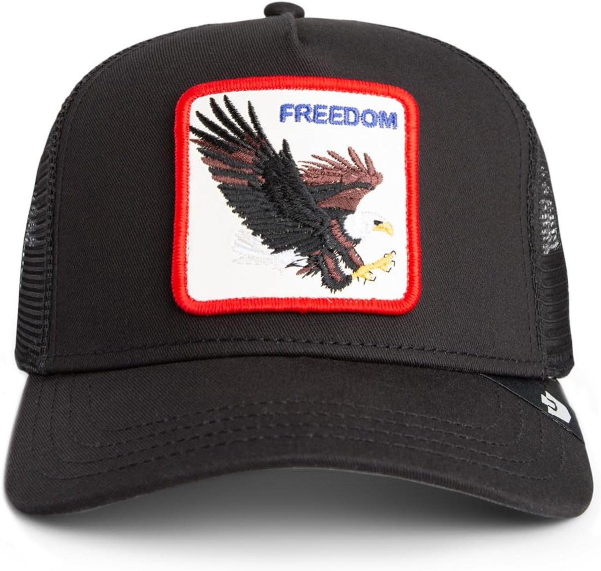 Trucker Cap met Eagle Patch Verstelbaar Zwart