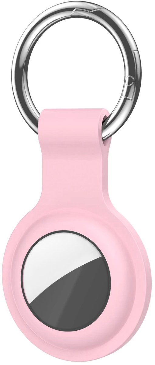 Nereb - Sleutelhanger Geschikt voor AirTag - Siliconen Houder, Hoesje, Hanger - Roze