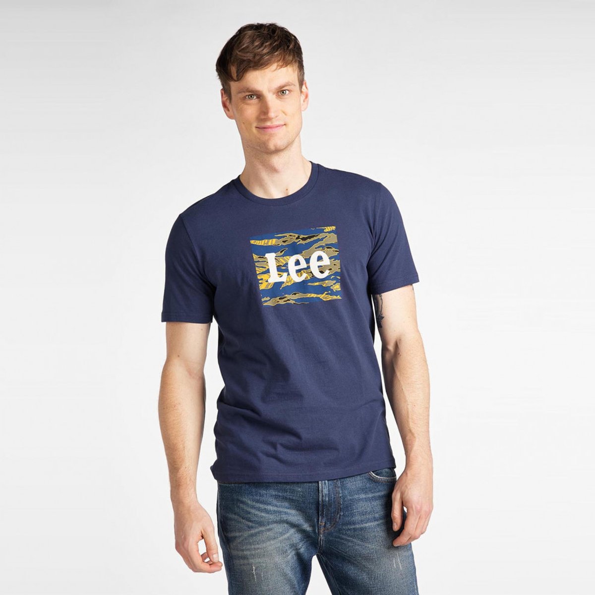 T-shirt Lee Camo Package Dark Blauw