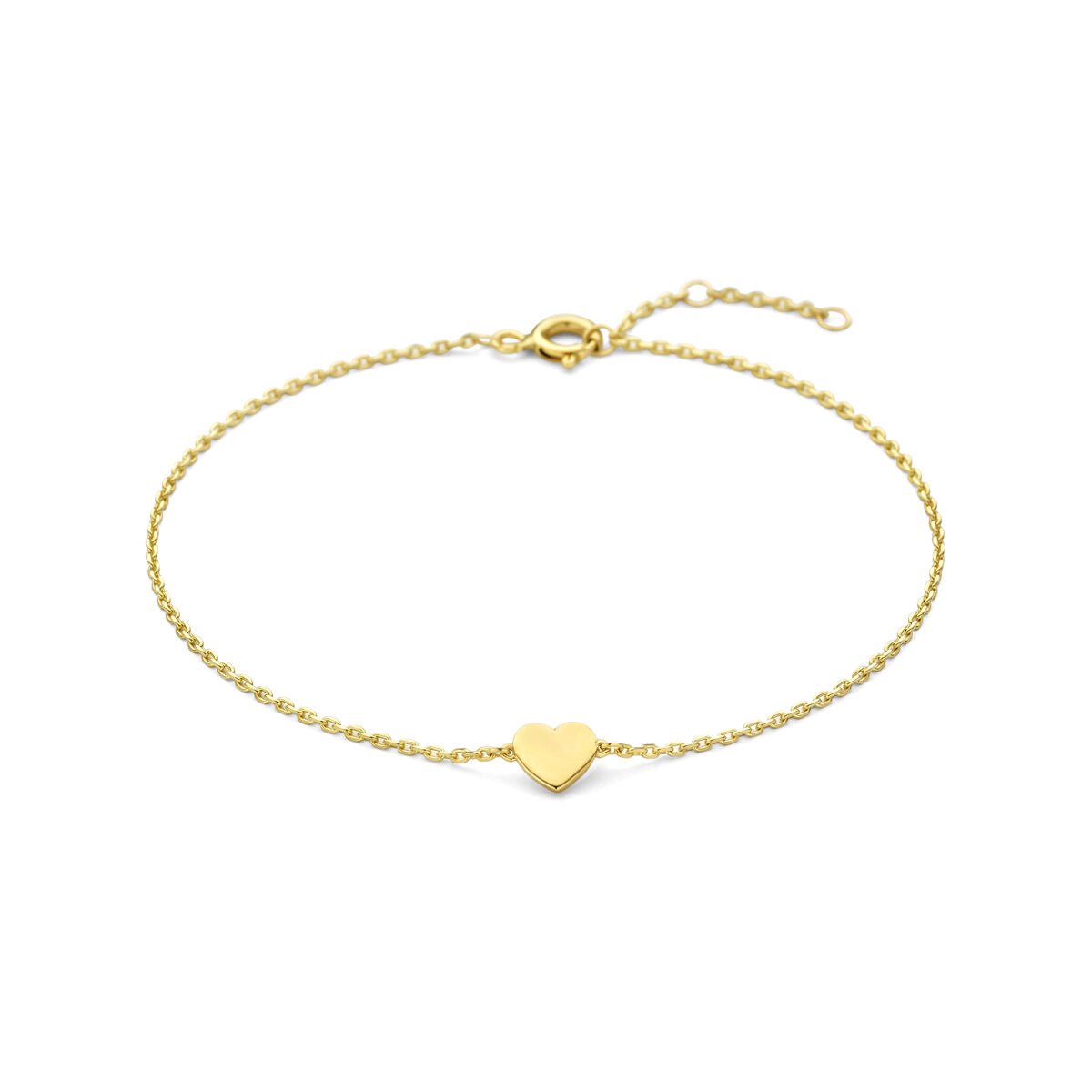 14K geelgouden armband hartje 16,5 - 17,5 - 18,5 cm - 4035148